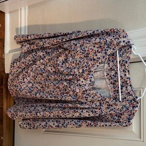 Floral Button-Front Blouse in Multicolor